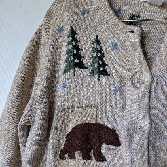 VINTAGE woodland rustic embroidered cardigan - Picture 7 of 8